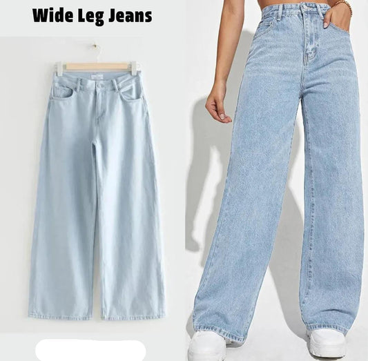 ICE BLUE WIDE LEG JEANS